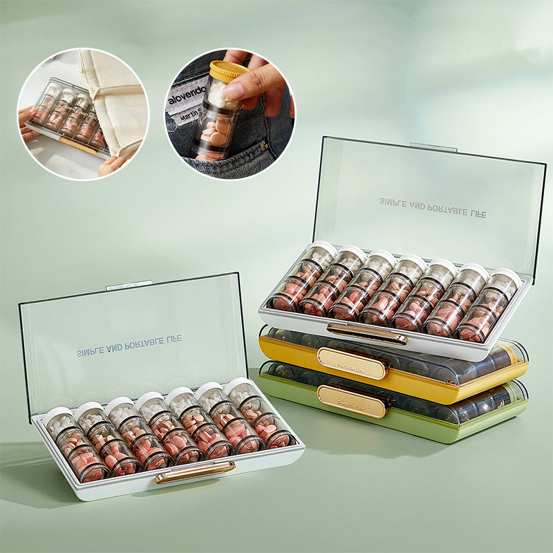 Hjemix | Bærbar høykapasitets ukentlig pilleboks