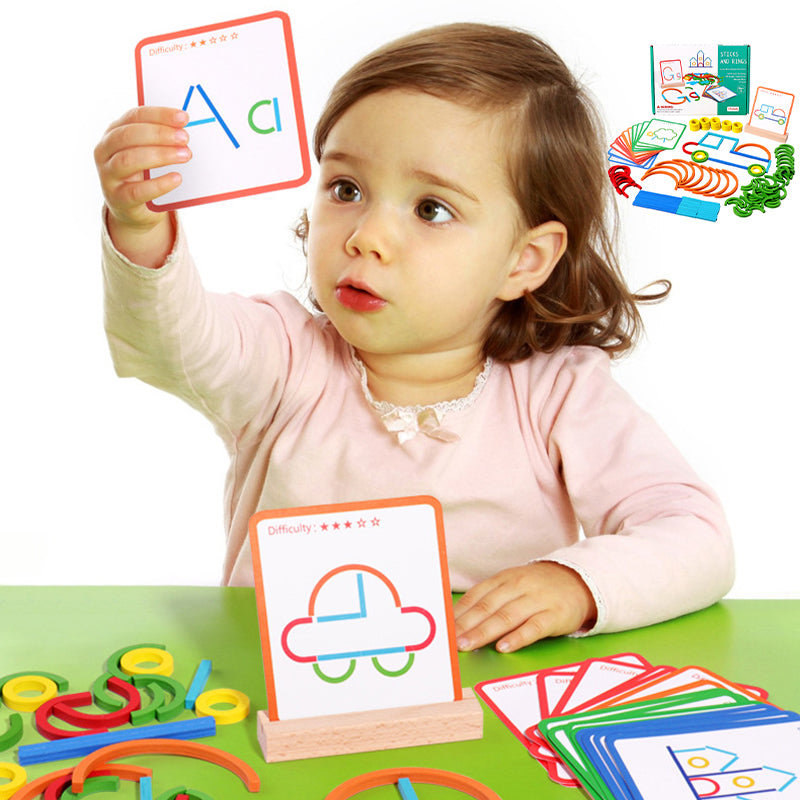 Hjemix | Montessori Barns Puslespill Logikktrening Ring Spill