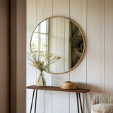 Hjemix | Vintage-stil messingramme rund speil