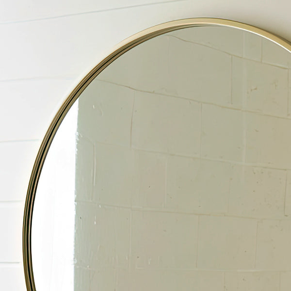 Hjemix | Vintage-stil messingramme rund speil