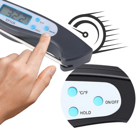 Sammenleggbart digitalt mattermometer med øyeblikkelig avlesing