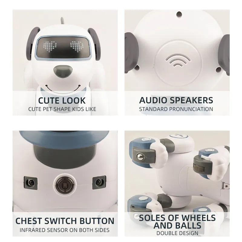 Hjemix | Robot Electronics Hund, Stunt Hund, Talekommando, Programmerbar Berøringssans, Musikksang, Robot Hund for Barns Leker
