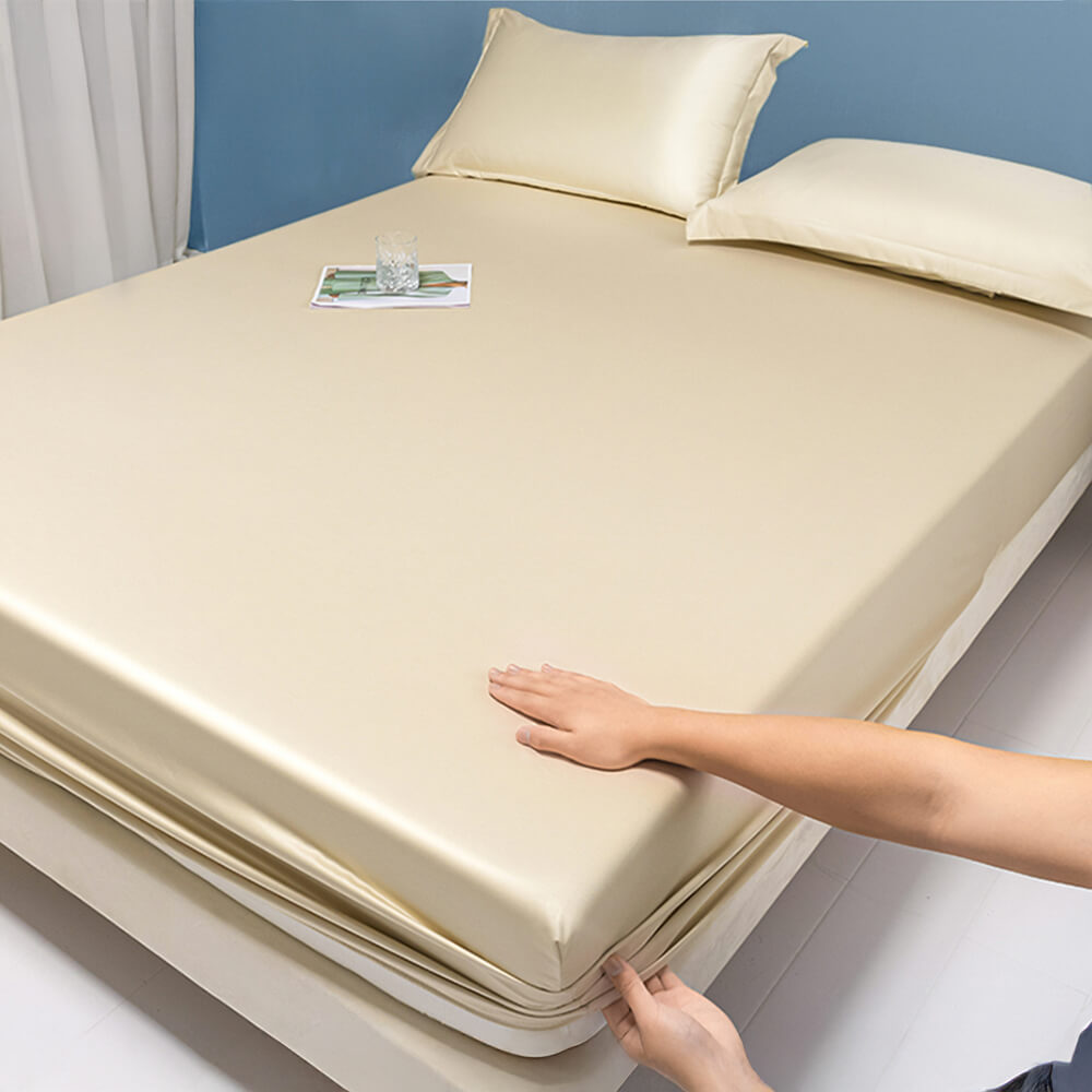 Hjemix | Ensfarget Silky Cooling 100s Lyocell Fitted Sheet Madrassbeskytter