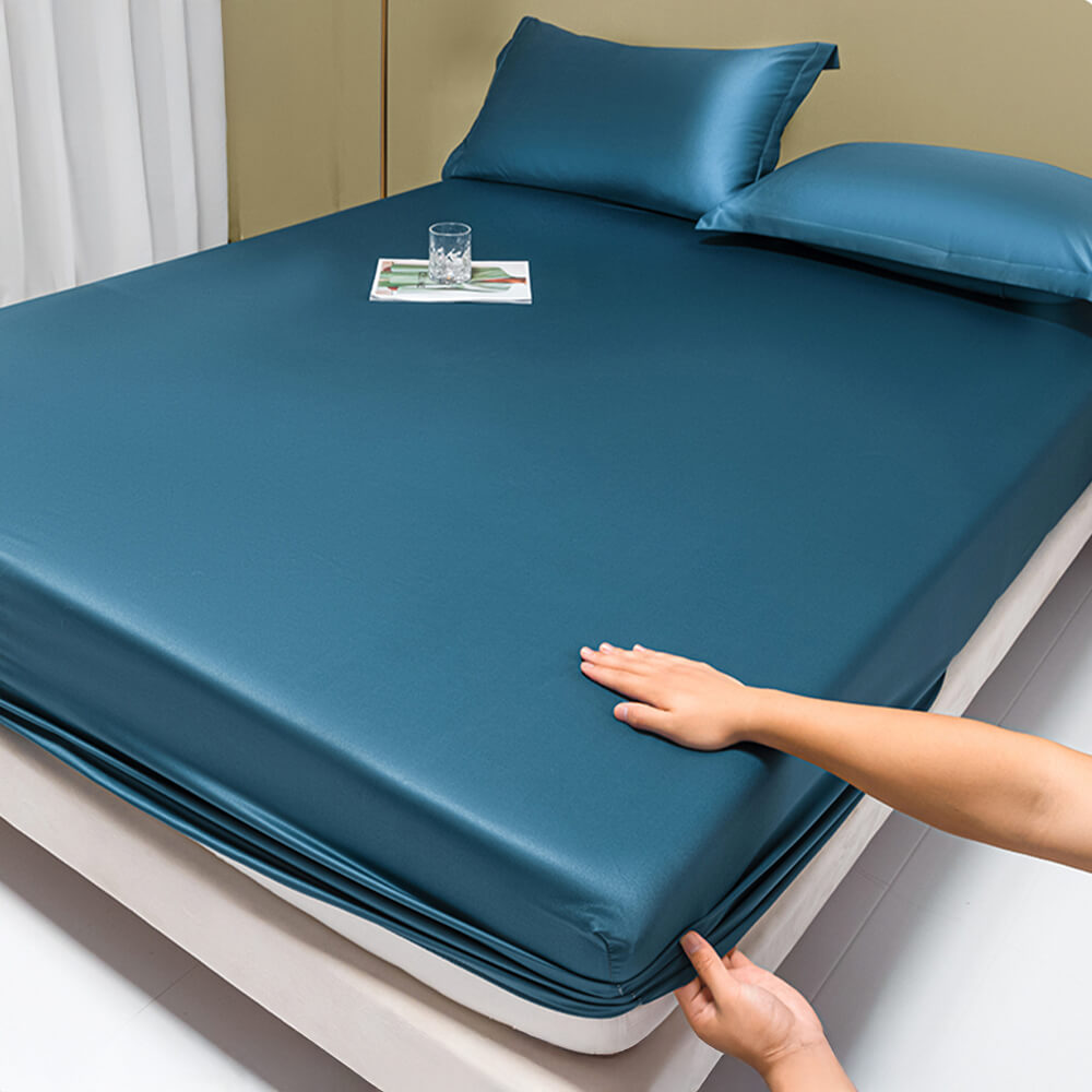 Hjemix | Ensfarget Silky Cooling 100s Lyocell Fitted Sheet Madrassbeskytter
