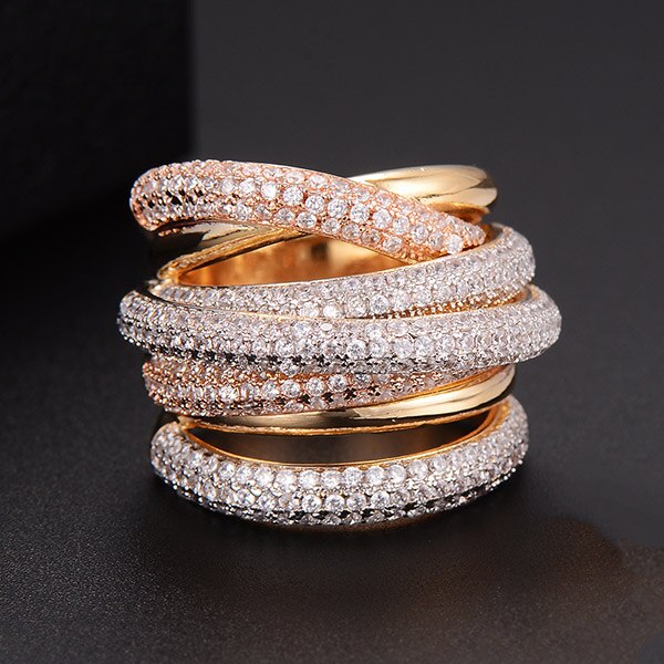 Hjemix | Monaco Design Luksuriøs Statement Stabil Ring For Kvinner