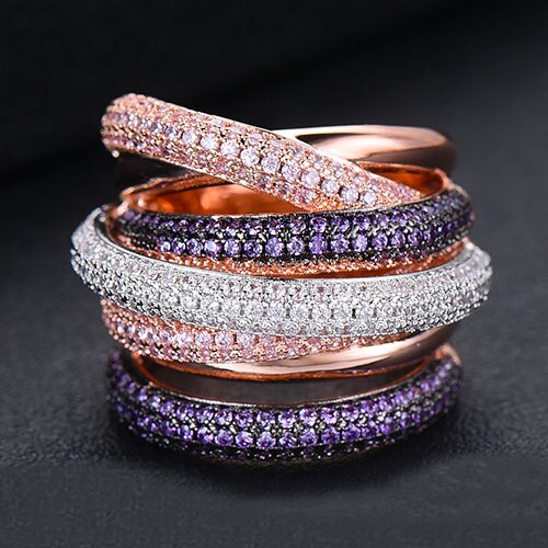 Hjemix | Monaco Design Luksuriøs Statement Stabil Ring For Kvinner