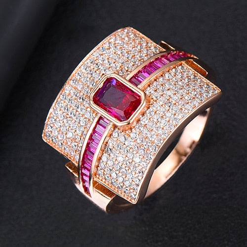 Hjemix | Monaco Design Luksuriøs Statement Stabil Ring For Kvinner