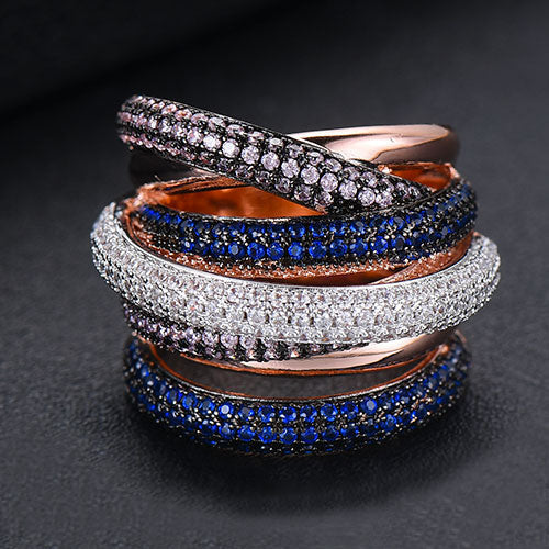 Hjemix | Monaco Design Luksuriøs Statement Stabil Ring For Kvinner