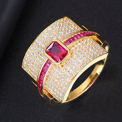 Hjemix | Monaco Design Luksuriøs Statement Stabil Ring For Kvinner