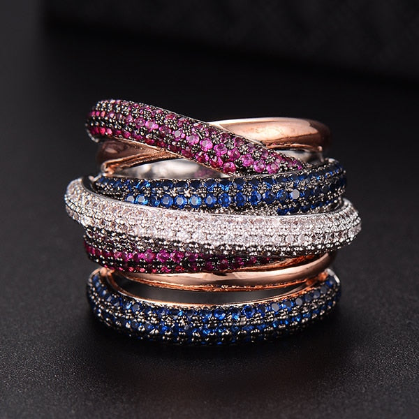 Hjemix | Monaco Design Luksuriøs Statement Stabil Ring For Kvinner