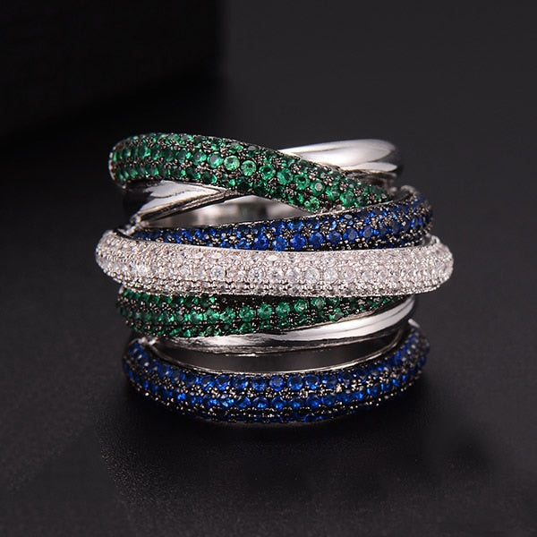 Hjemix | Monaco Design Luksuriøs Statement Stabil Ring For Kvinner