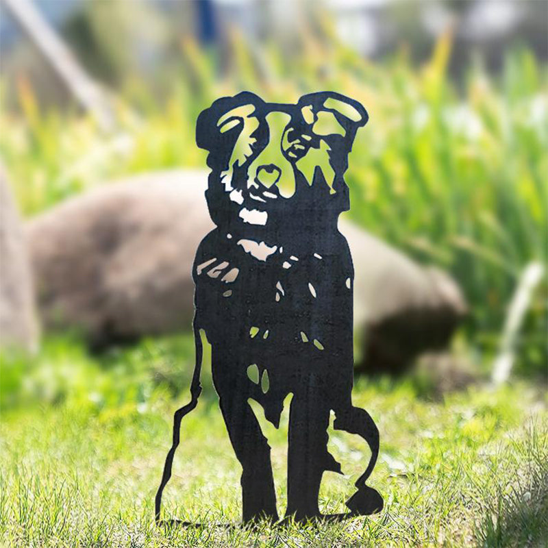 Hjemix | Metall Hund Silhuett Hagedekorasjon