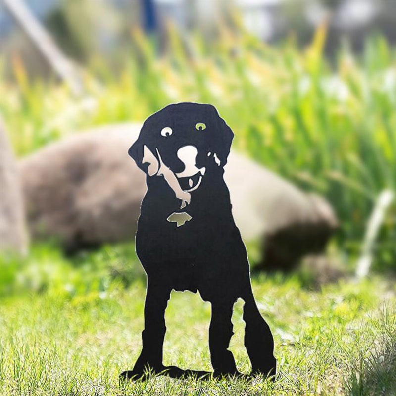 Hjemix | Metall Hund Silhuett Hagedekorasjon