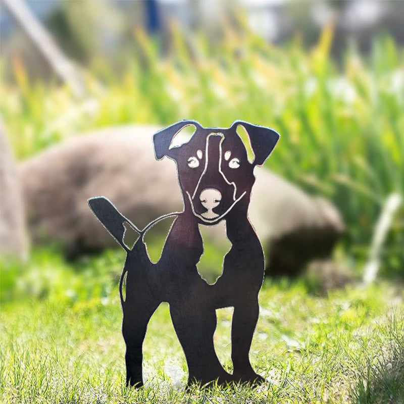 Hjemix | Metall Hund Silhuett Hagedekorasjon