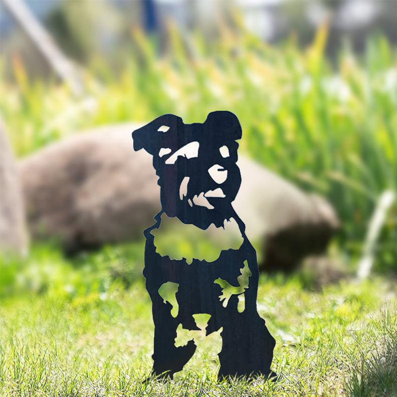 Hjemix | Metall Hund Silhuett Hagedekorasjon