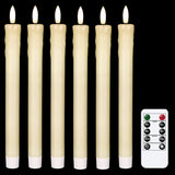 Hjemix | Flammefrie flimrende taperlys med 2 fjernkontroller og timer, ekte voks 3D vekkerlys vinduslys batteridrevet, julehjem bryllupsdekor