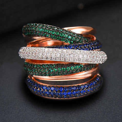 Hjemix | Monaco Design Luksuriøs Statement Stabil Ring For Kvinner