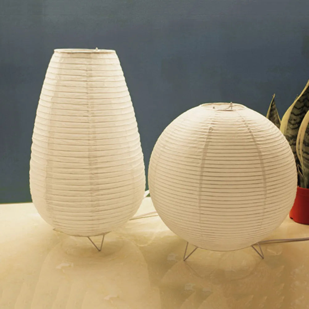 Hjemix | Japansk Wabi-Sabi Stil Rispapir Sylinderlampe
