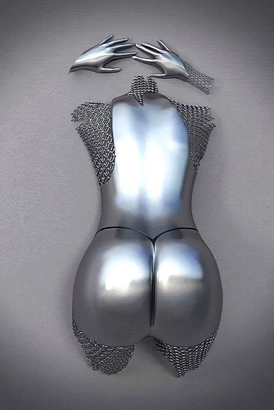 Hjemix | Metallfigur Statuer Stiler Abstrakt Lærred Maleri Par Veggkunst Kjærlighet Skulptur Plakat Trykk Hjemmedekorasjon Stue Gaver