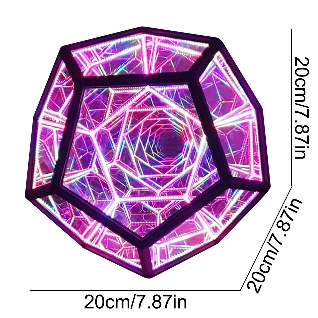 Hjemix Infinite Dodecahedron Color Art Light Usb Charging Decorative Lamp Home Desktop Decoration Aesthetic Room Decor