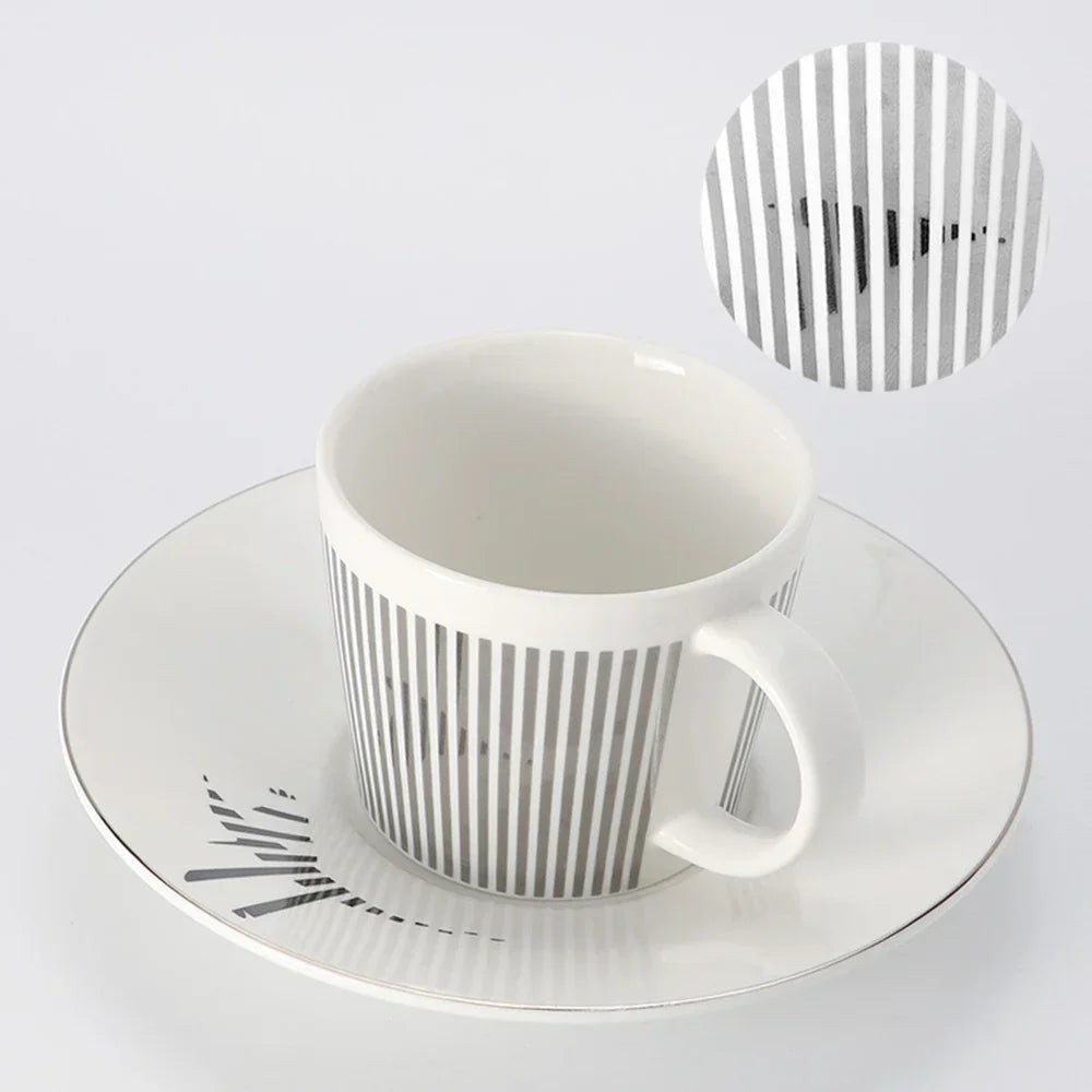 Hjemix | Kreativ dynamisk SLR kopp Leopard anamorfisk zebra kopp Luycho kaffe te kopp sett med underlag 90ml-225ml