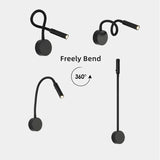 Hjemix | Moderne Fleksibel LED Leselampe med Bryter for Soverom og Studie - 1W/3W