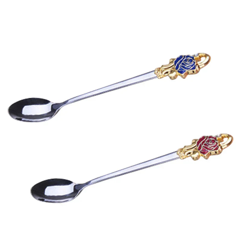 Hjemix | Håndlagde emaljekopper Rose-Glass tekrus med stålskje Luksus unike gaver til bryllup, Valentinsdag, bursdagsgaver