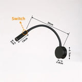 Hjemix | Moderne Fleksibel LED Leselampe med Bryter for Soverom og Studie - 1W/3W