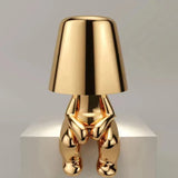 Hjemix | Golden Man LED Tenke Bordlampe – Leken Nattbordlampe for Soverom & Dekor