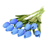Hjemix | Kunstig Blomsterbukett med Tulipaner, Dekorasjon (10 Stykker)