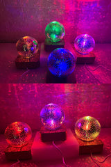 Hjemix | Nattlys Stjernete Himmel Stjerne Hjerte Fargerik Atmosfære Multiple USB Bordlampe Ball Hjem Soverom Dekorasjon Julegave