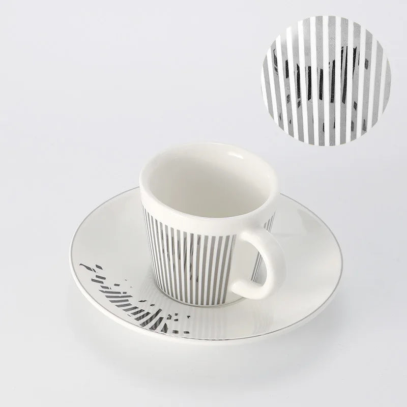 Hjemix | Kreativ dynamisk SLR kopp Leopard anamorfisk zebra kopp Luycho kaffe te kopp sett med underlag 90ml-225ml