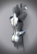 Hjemix | Metallfigur Statuer Stiler Abstrakt Lærred Maleri Par Veggkunst Kjærlighet Skulptur Plakat Trykk Hjemmedekorasjon Stue Gaver