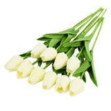 Hjemix | Kunstig Blomsterbukett med Tulipaner, Dekorasjon (10 Stykker)