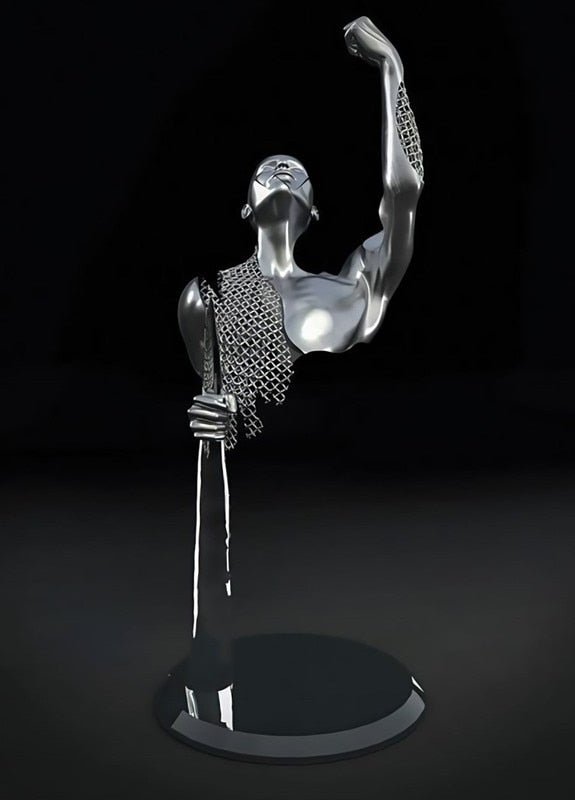 Hjemix | Metallfigur Statuer Stiler Abstrakt Lærred Maleri Par Veggkunst Kjærlighet Skulptur Plakat Trykk Hjemmedekorasjon Stue Gaver