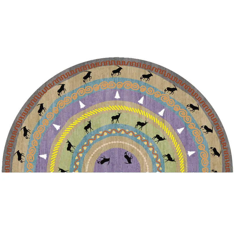 Hjemix | Bohemsk halkefri halvsirkulær dørmatte