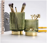 Hjemix | Elise Gullfolie Glass Makeup Halter & Organizer