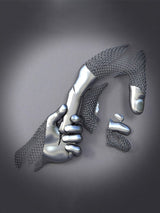 Hjemix | Metallfigur Statuer Stiler Abstrakt Lærred Maleri Par Veggkunst Kjærlighet Skulptur Plakat Trykk Hjemmedekorasjon Stue Gaver