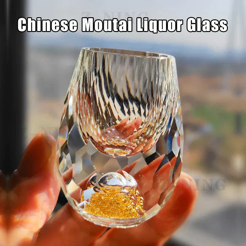 Hjemix | Krystallglass Whiskey Glasser Bar Likør Sphere Kopper Sake og Shochu Double-Walled Tykk Bunner Liten Kapasitet Te Kopper