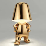 Hjemix | Golden Man LED Tenke Bordlampe – Leken Nattbordlampe for Soverom & Dekor