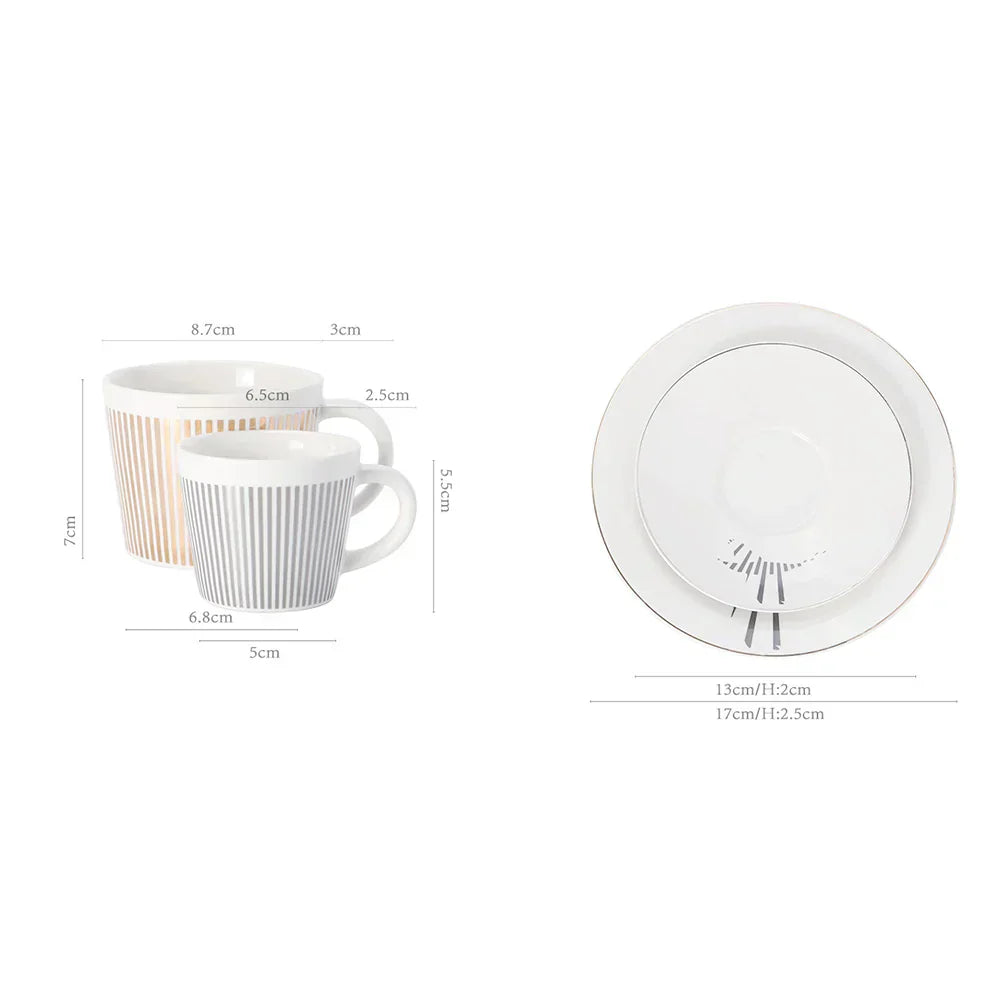 Hjemix | Kreativ dynamisk SLR kopp Leopard anamorfisk zebra kopp Luycho kaffe te kopp sett med underlag 90ml-225ml