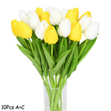 Hjemix | Kunstig Blomsterbukett med Tulipaner, Dekorasjon (10 Stykker)