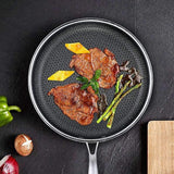 Hjemix | Premium rustfritt stål stekepanne med non-stick pixel teknologi – Perfekt for sunn steking