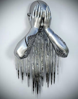 Hjemix | Metallfigur Statuer Stiler Abstrakt Lærred Maleri Par Veggkunst Kjærlighet Skulptur Plakat Trykk Hjemmedekorasjon Stue Gaver