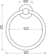 Hjemix | Håndkleholder laget av 304 rustfritt stål i krom, Rundt enkelt design, Svart, Europeisk baderoms tilbehør, Rustfritt