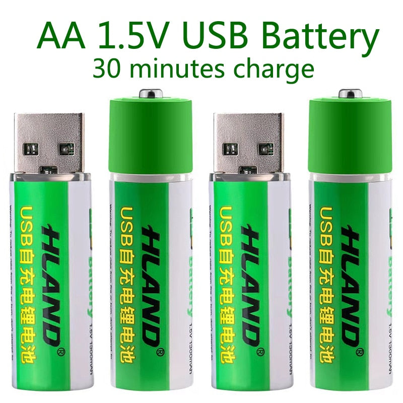 Hjemix | 2 deler USB oppladbart batteri