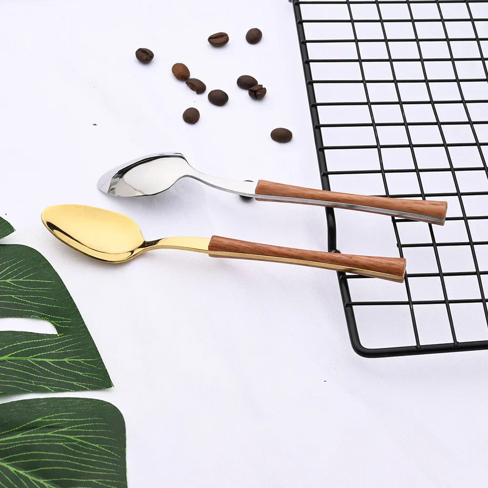 Hjemix | RusticDining | Rustfritt Stål Bestikk med Treskaft