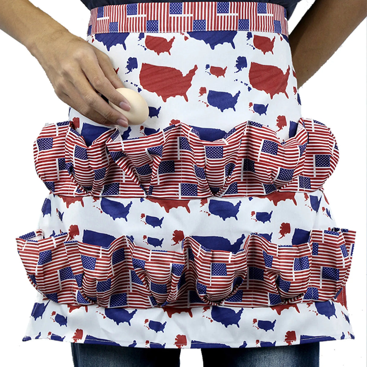 Hjemix | Egg-samle-høstforkle - Forkle for landbruk og kjøkkenhage med lommer for hønse-, ande- og gåseegg