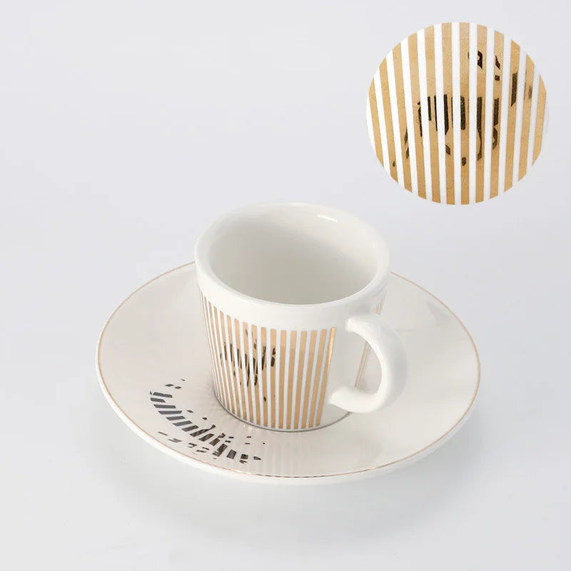 Hjemix | Kreativ dynamisk SLR kopp Leopard anamorfisk zebra kopp Luycho kaffe te kopp sett med underlag 90ml-225ml