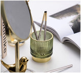 Hjemix | Elise Gullfolie Glass Makeup Halter & Organizer